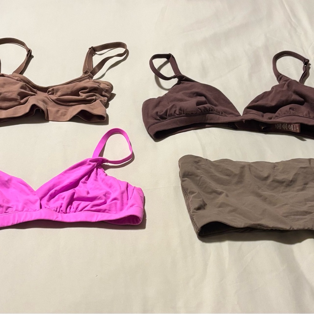 SKIMS Pink and Brown Intimates Bras